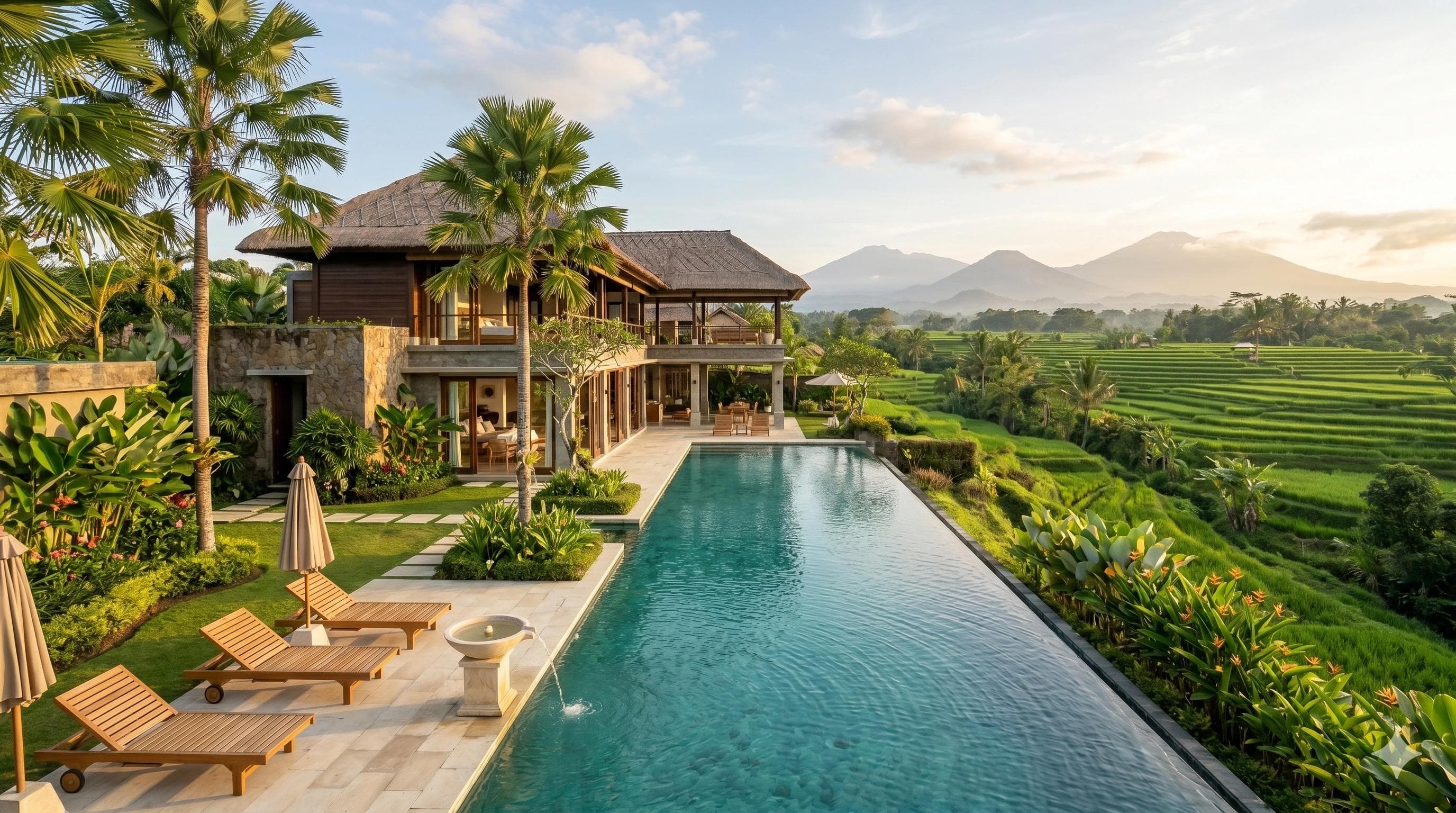 Beautiful modern villa in Bali with a swimming pool